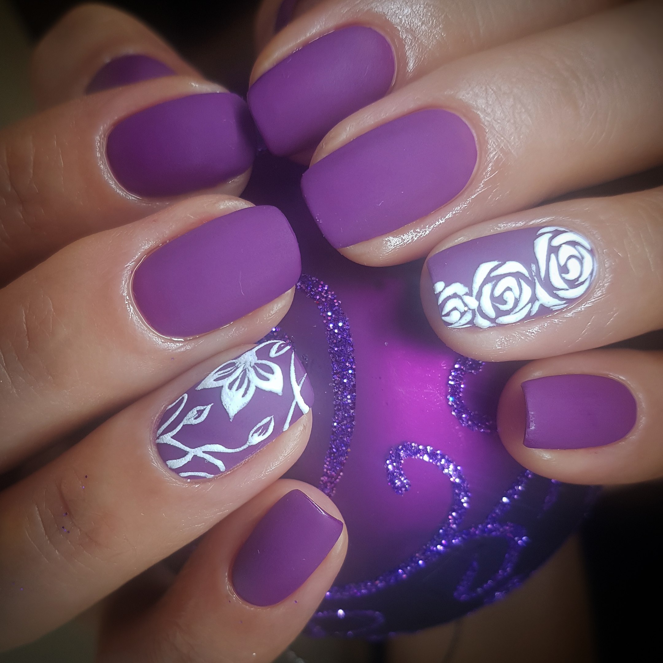 Фиолетовый Маникюр На Короткие Ногти Фото